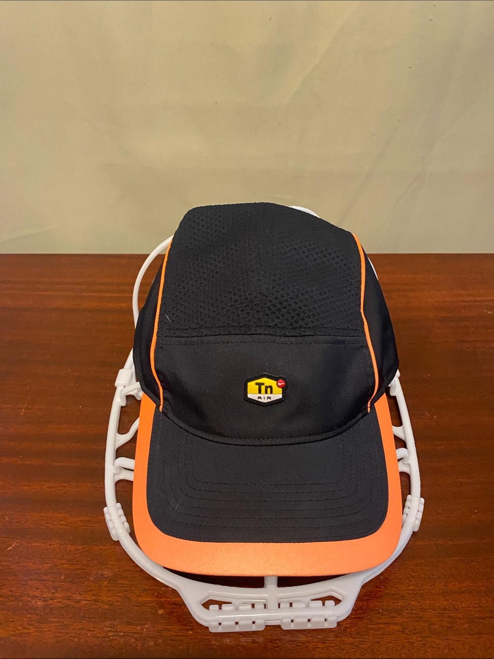 Nike  Tuned Air Max Plus AW84 Dri-Fit TN 5 Panel Running Cap Black Orange O/S